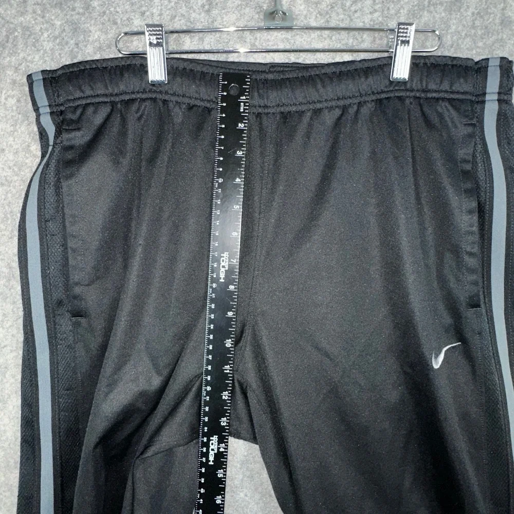 Nike Track Pants Mens L Black Grey Stripe 480238-010 Athletic Training Joggers